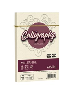 25 BUSTE CALLIGRAPHY MILLERIGHE 120X180MM 100GR 02 AVORIO A57Q427 FAVINI CARTE EVENTI-INVITI