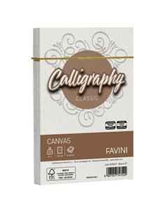 25 BUSTE CALLIGRAPHY CANVAS 120X180MM 100GR 01 BIANCO A570417 FAVINI CARTE EVENTI-INVITI