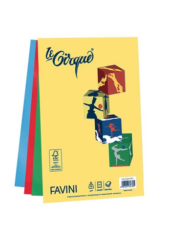 Carta LECIRQUE A4 80gr 200fg mix 4 colori intensi FAVINI A71X404 FAVINI COLORATA