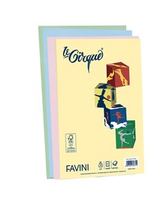 Carta LECIRQUE A4 80gr 200fg mix 4 colori pastello FAVINI A71X414 2