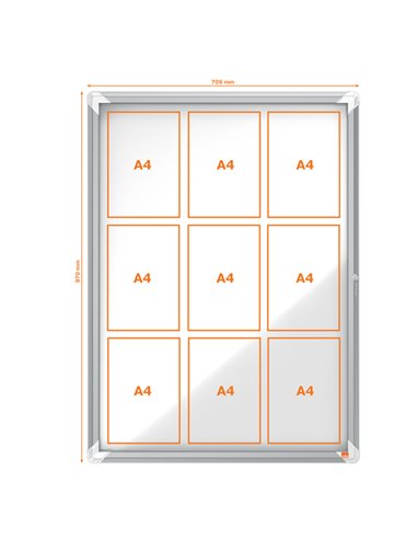 BACHECA PER ESTERNI BIANCA MAGNETICA 9XA4 VERTICALE NOBO 1902580