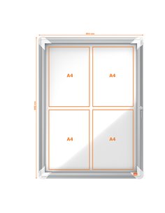 BACHECA PER INTERNI BIANCA MAGNETICA 4XA4 VERTICALE NOBO 1902557 2