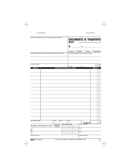 BLOCCO DDT 23X14,8CM 33fg 3 copie AUTORIC. E5215CT E5215CT EDIPRO MAGAZZINO-TRASPORTI