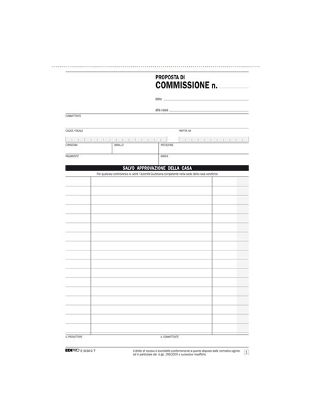 BLOCCO COPIA COMMISSIONI 23X15cm 33fg 3 copie autoric. E5230CT EDIPRO E5230CT EDIPRO MAGAZZINO-TRASPORTI