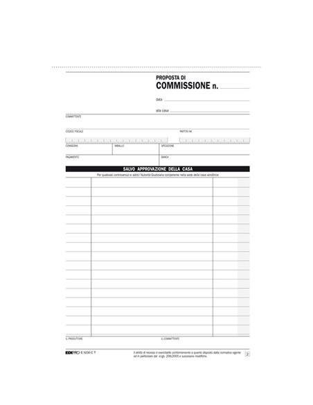 BLOCCO COPIA COMMISSIONI 23X15cm 33fg 3 copie autoric. E5230CT EDIPRO E5230CT EDIPRO MAGAZZINO-TRASPORTI