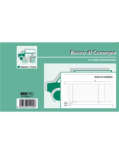 BLOCCO BUONI CONSEGNA 10X17CM 33fg 3 copie AUTORIC. E5199CT E5199CT EDIPRO MAGAZZINO-TRASPORTI