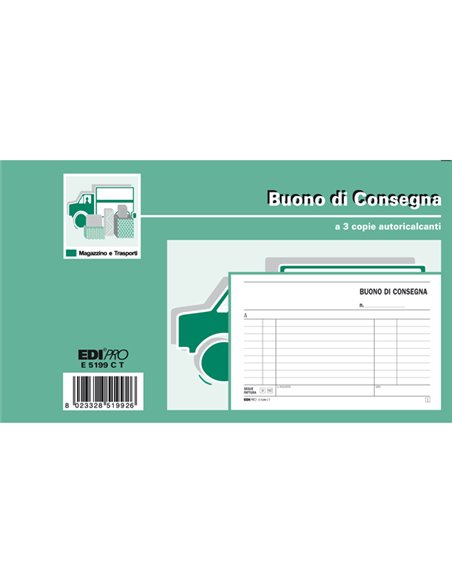 BLOCCO BUONI CONSEGNA 10X17CM 33fg 3 copie AUTORIC. E5199CT E5199CT EDIPRO MAGAZZINO-TRASPORTI