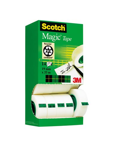 Multi pack 12+2 nastro adesivo Scotch® Magic™ 810 19mmx33mt permanente 7100026965