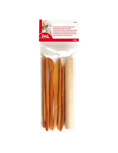 BLISTER 7 SPATOLE IN LEGNO PER MODELLARE DAS 688500 DAS PASTE MODELLABILI