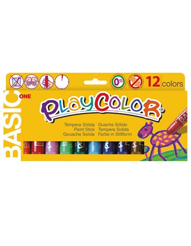 TEMPERA SOLIDA PLAYCOLOR 12 COLORI in STICK da 10GR 10731