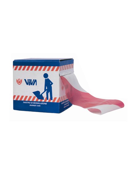 NASTRO SEGNALETICO 70mmX200m SICUREZZA ROSSO/BIANCO 1650 VIVA SEGNALETICA