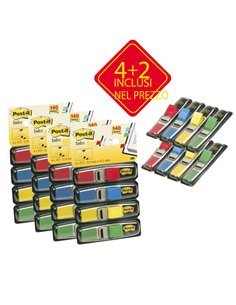 SEGNAPAGINA Post-it® PACK 4+2 BLISTER 140 INDEX MINI IN 4 COLORI CLASSICI 7000081603
