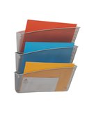Portadocumenti da parete set da 3 vaschette MESH in rete metallica argento ALBA MESHFILE/M