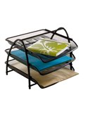 Vaschetta portacorrispondenza 3 ripiani MESH in rete metallica nero ALBA MESHTRAY3/N