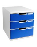 CASSETTIERA MODULO A4 3 CASSETTI GRIGIO/BLU EXACOMPTA 325003D