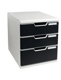 CASSETTIERA MODULO A4 3 CASSETTI GRIGIO/NERO EXACOMPTA 325014D