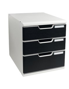 CASSETTIERA MODULO A4 3 CASSETTI GRIGIO/NERO EXACOMPTA 325014D