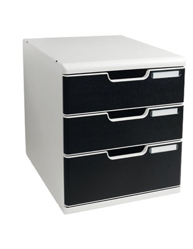 CASSETTIERA MODULO A4 3 CASSETTI GRIGIO/NERO EXACOMPTA 325014D