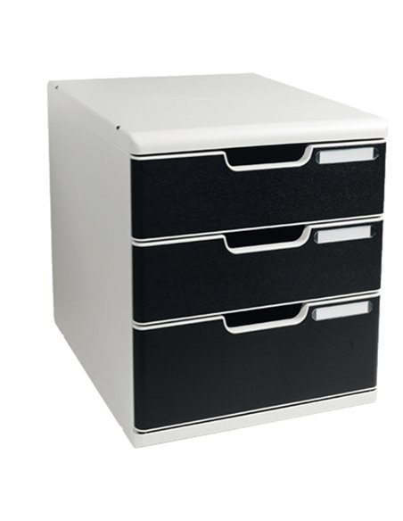 CASSETTIERA MODULO A4 3 CASSETTI GRIGIO/NERO EXACOMPTA 325014D
