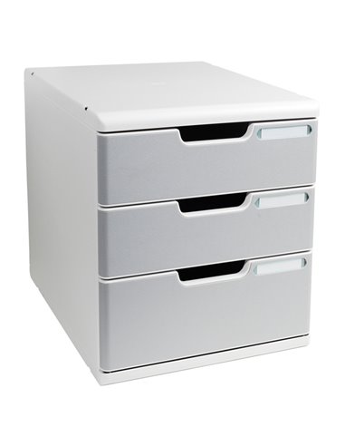 CASSETTIERA MODULO A4 3 CASSETTI GRIGIO/GRANITO EXACOMPTA 325041D EXACOMPTA CASSETTIERE DA SCRIVANIA