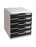 CASSETTIERA MODULO A4 5 CASSETTI GRIGIO/NERO EXACOMPTA 301014D