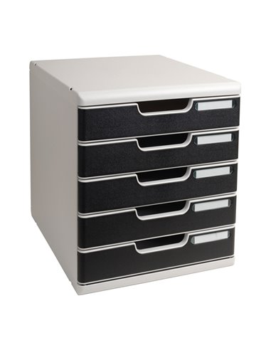 CASSETTIERA MODULO A4 5 CASSETTI GRIGIO/NERO EXACOMPTA 301014D EXACOMPTA CASSETTIERE DA SCRIVANIA