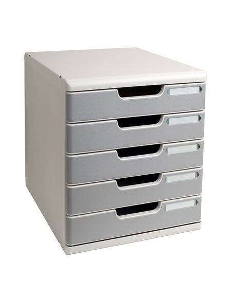 CASSETTIERA MODULO A4 5 CASSETTI GRIGIO/GRANITO EXACOMPTA 301041D EXACOMPTA CASSETTIERE DA SCRIVANIA