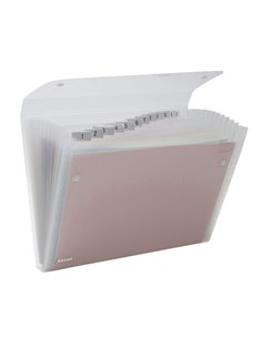 CARTELLA A 13 TASCHE 22X30CM TRASPARENTE ICE REXEL 2102035 REXEL CARTELLE A SOFFIETTO