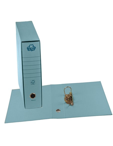 REGISTRATORE ECO NEW AZZURRO DORSO 8CM F.TO PROTOCOLLO 0201170-AZ BREFIOCART REGISTRATORI A LEVA