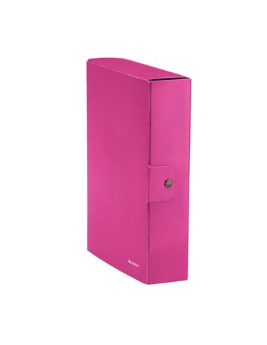 Scatola progetto WOW dorso 8cm fucsia metal LEITZ 39670023 LEITZ SCATOLE ARCHIVIO CON BOTTONE