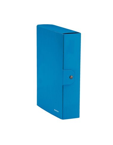 Scatola progetto WOW dorso 8cm blu metal LEITZ 39670036 LEITZ SCATOLE ARCHIVIO CON BOTTONE