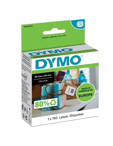 ROTOLO 750 ETICHETTE MULTIUSO RIMOV. 25X25MM X DYMO LW S0929120