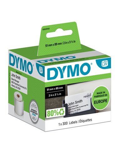 ROTOLO 300 ETICHETTE NON ADESIVE PER BADGE 51x89MM X DYMO LW S0929100