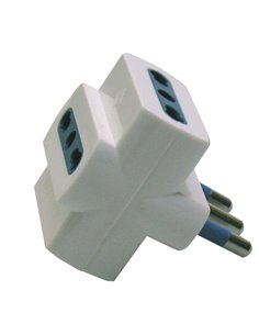 ADATTATORE TRIPLO Bianco CON SPINA 2P+T 16A - 3 PRESE BIPASSO 10/16A 492518373