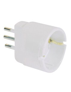 ADATTATORE SEMPLICE CON SPINA 2P+T 10A - PRESA SCHUKO 10A 492517922 MKC CAVI-PRESE-PROLUNGHE