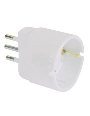 ADATTATORE SEMPLICE CON SPINA 2P+T 10A - PRESA SCHUKO 10A 492517922 MKC CAVI-PRESE-PROLUNGHE