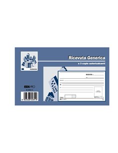 BLOCCO RICEVUTE GENERICHE 33FOGLI 3 COPIE AUTORIC. 9,9X17 E5564CT E5564CT EDIPRO BLOCCHI RICEVUTE-FATTURE