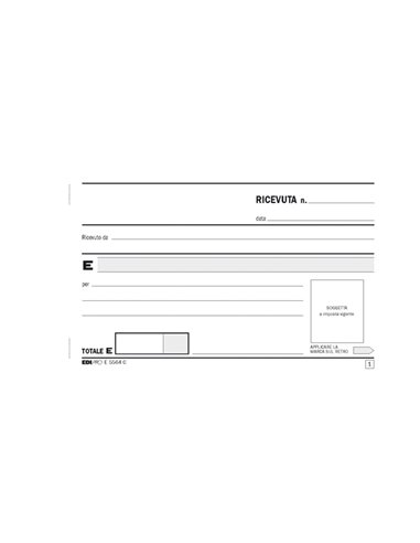 BLOCCO RICEVUTE GENERICHE 33FOGLI 3 COPIE AUTORIC. 9,9X17 E5564CT E5564CT EDIPRO BLOCCHI RICEVUTE-FATTURE