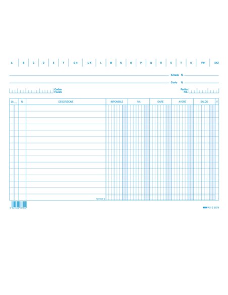 100 SCHEDE DARE/AVERE/SALDO/IVA 17x24CM ORIZZ. E3379 Edipro E3379BL EDIPRO SCHEDARI