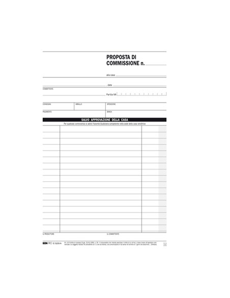 BLOCCO COPIA COMMISSIONE 23X15cm 50fg 2 copie aurotic. E5229A EDIPRO E5229A EDIPRO MAGAZZINO-TRASPORTI
