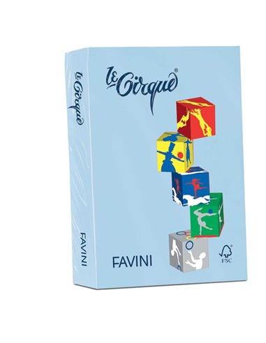 Carta LECIRQUE A3 80gr 500fg azzurro pastello 106 FAVINI A717353 FAVINI COLORATA