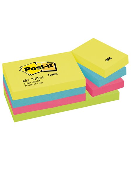 BLOCCO 100foglietti Post-it® 38x51mm 653-TFEN ENERGY 72GR ASSORTITO 7100290179