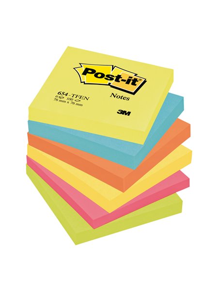 BLOCCO 100foglietti Post-it® 76x76mm 654-TFEN ENERGY 72GR ASSORTITO 7100296019