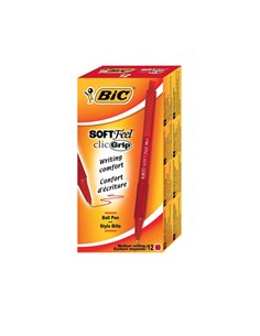 SCATOLA 12 PENNE SFERA SCATTO SOFTFEEL CLIC 1.0mm ROSSO 837399