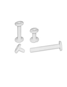 BUSTA 20 VITI SEPOLTE 30mm IN PLASTICA BIANCA 06303 CWR ANELLI IN METALLO-VITI SEPOLTE