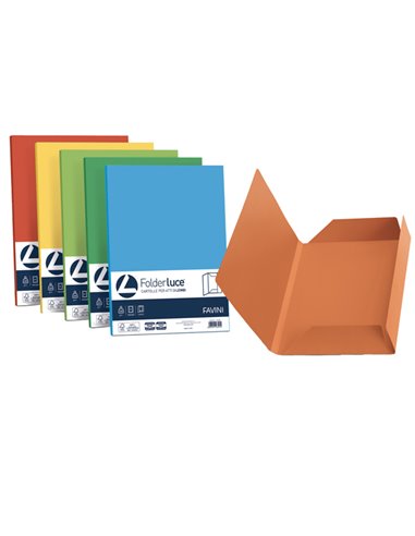25 cartelline 3 lembi Luce 200gr 24,5x34,5cm mix 5 colori Favini A50X434 FAVINI CARTELLINE A TRE LEMBI
