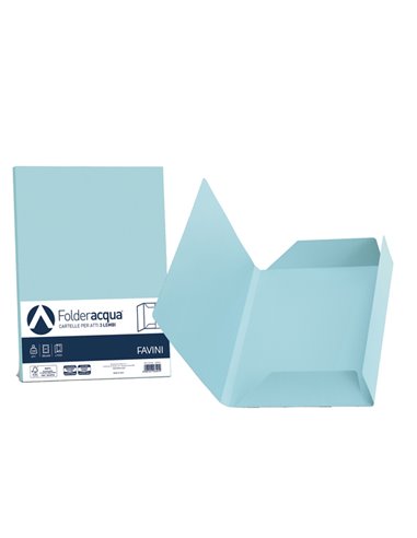 25 cartelline 3 lembi ACQUA 200gr 24,5x34,5cm celeste FAVINI A50T434 FAVINI CARTELLINE A TRE LEMBI