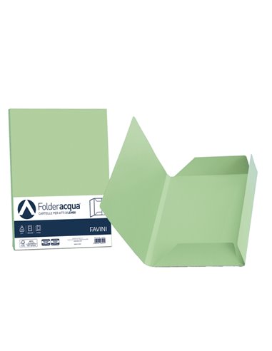 25 cartelline 3 lembi ACQUA 200gr 24,5x34,5cm verde chiaro FAVINI A50P434 FAVINI CARTELLINE A TRE LEMBI