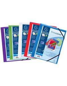 CARTELLINA PERSONALIZ. IN PP CON ELASTICO 24x32CM COLORI ASS. KREACOVER 55189E