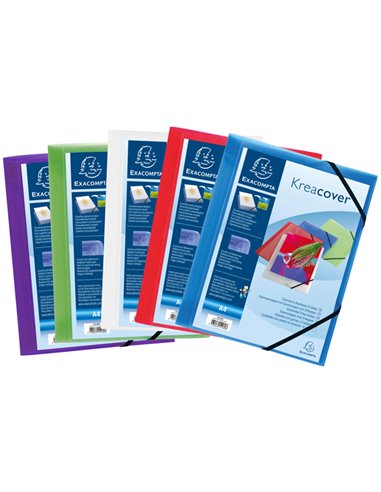 CARTELLINA PERSONALIZ. IN PP CON ELASTICO 24x32CM COLORI ASS. KREACOVER 55189E
